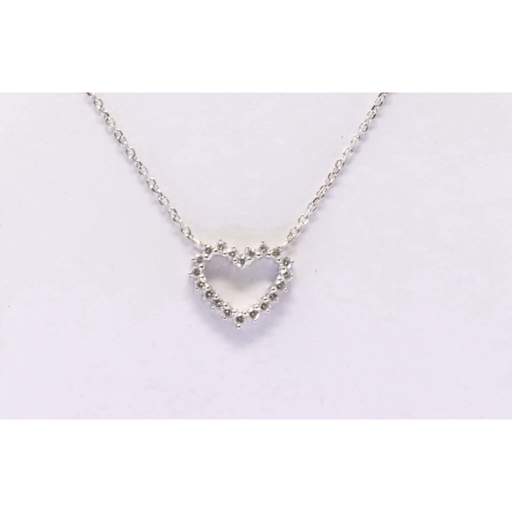 Women's Diamond Heart Pendant Necklace White gold 14k